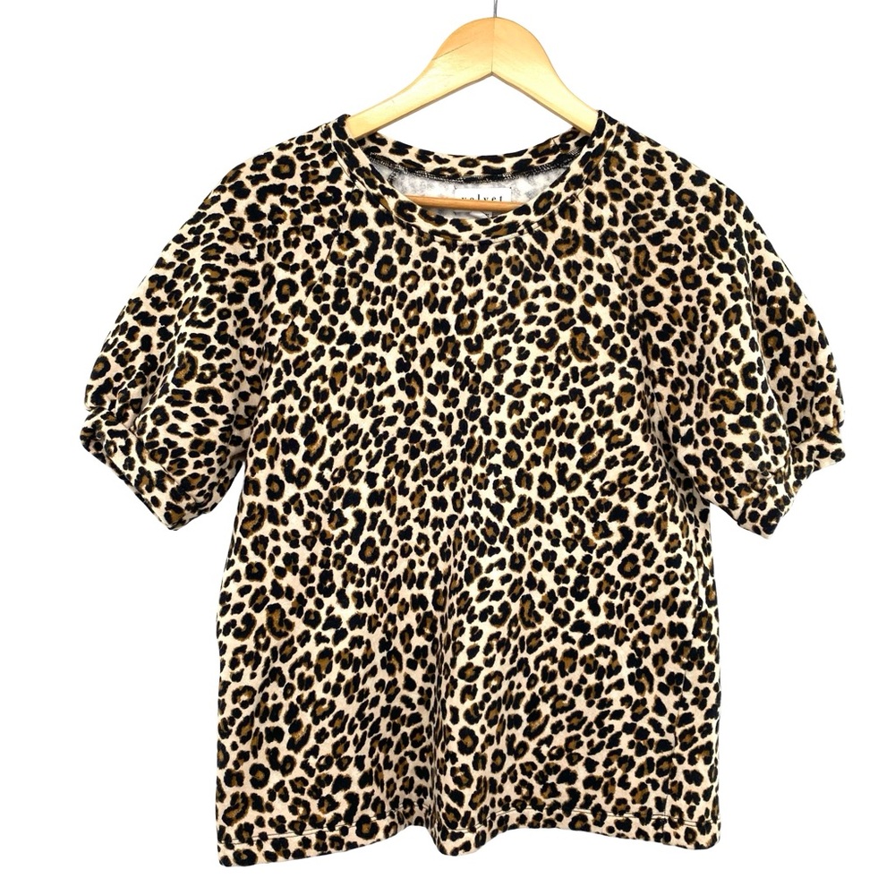 Velvet By Graham & Spencer Leopard Print Balloon Sleeve Top